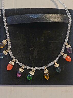 ALEX and ANI Christmas Bulb Necklace.